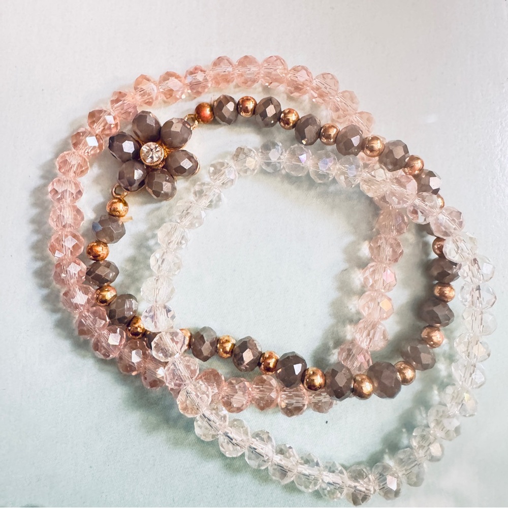 Blingy beads bracelet trio.